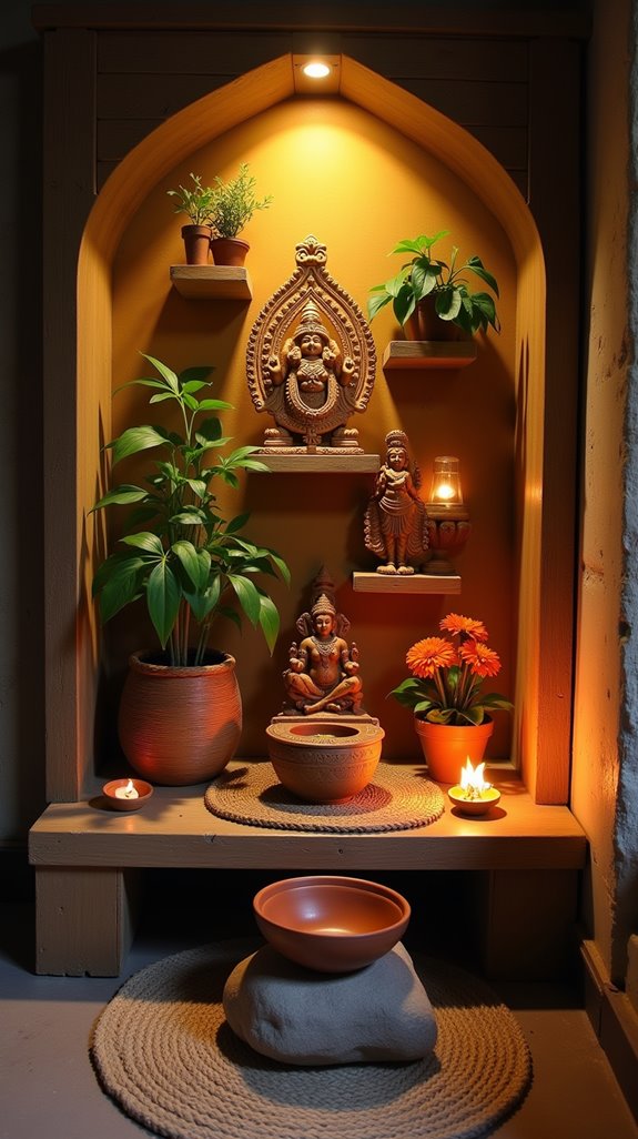 rustic spiritual retreat corner