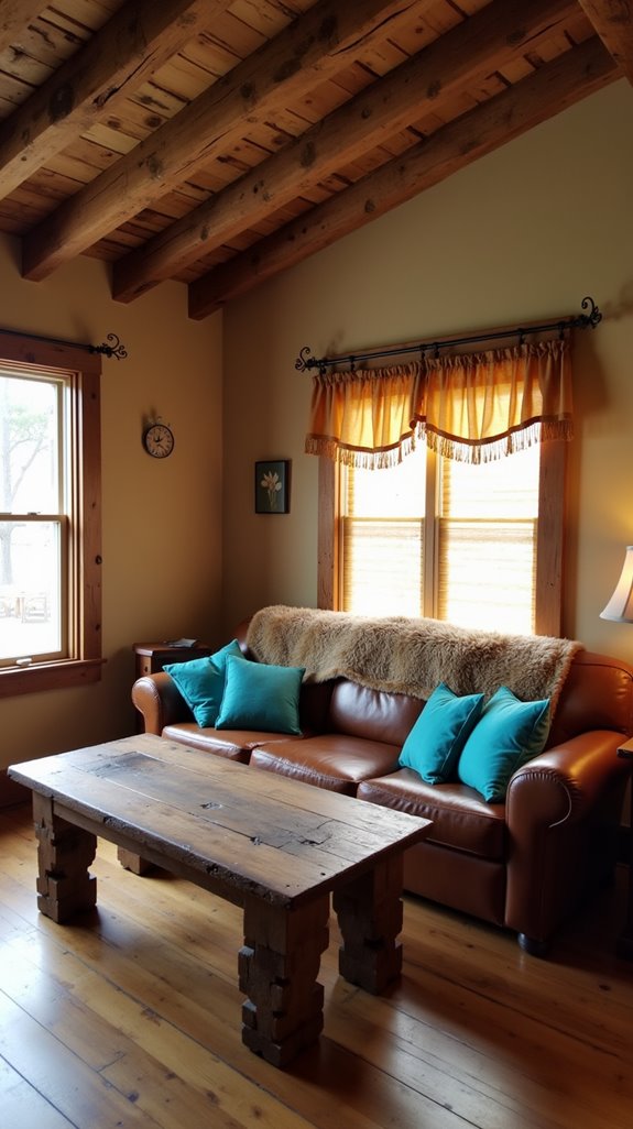 rustic weathered wood accents