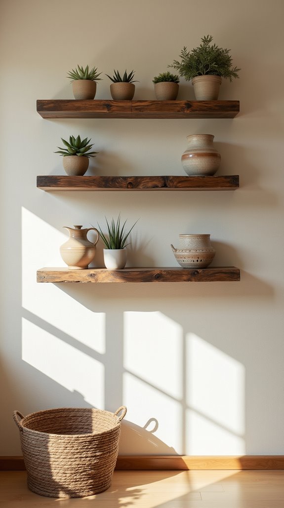 rustic wood shelving options