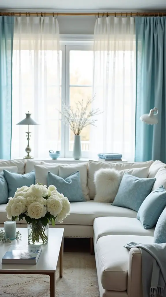 seasonal decor with powder blue