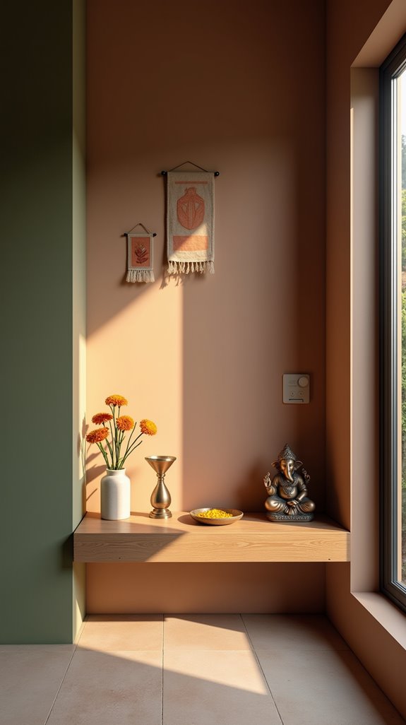 serene minimalist pooja corner