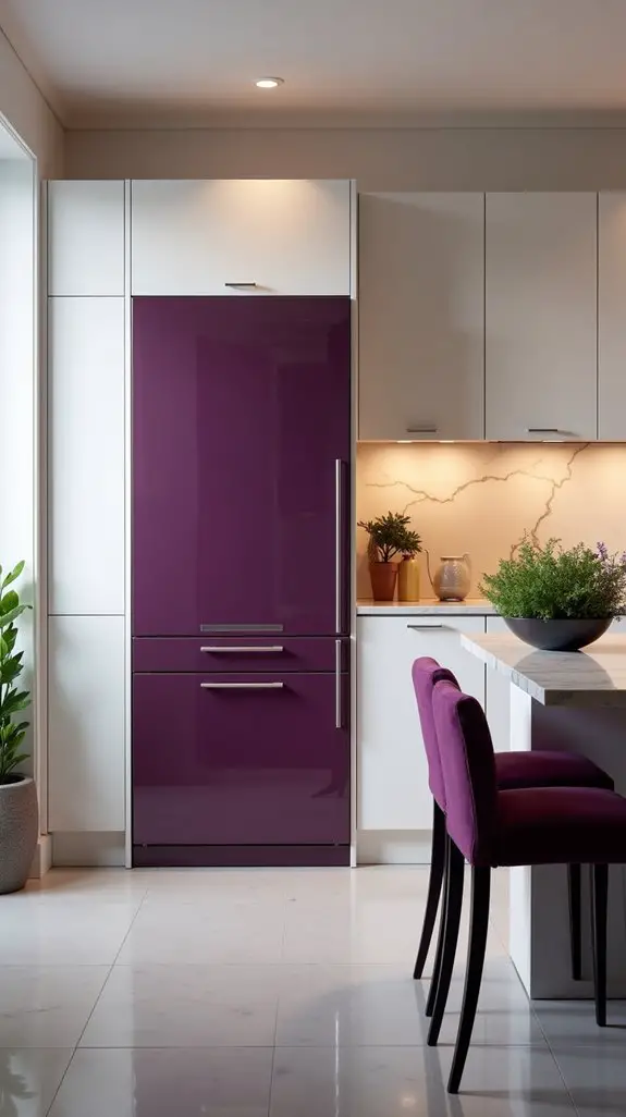 sleek plum kitchen appliances