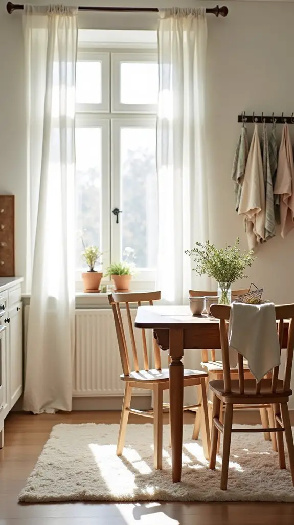 soft textiles enhance kitchen warmth