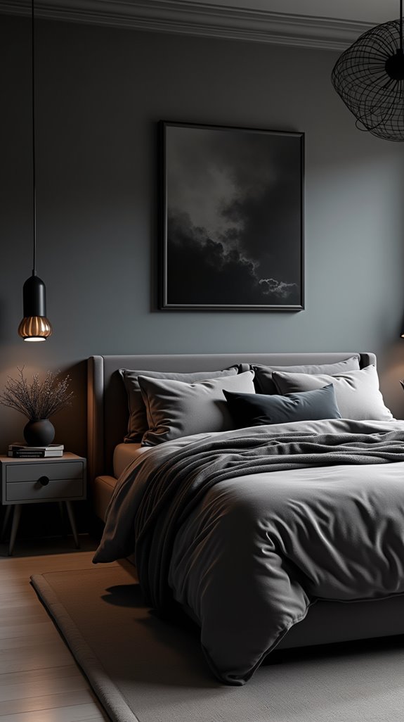 sophisticated charcoal bedroom elegance