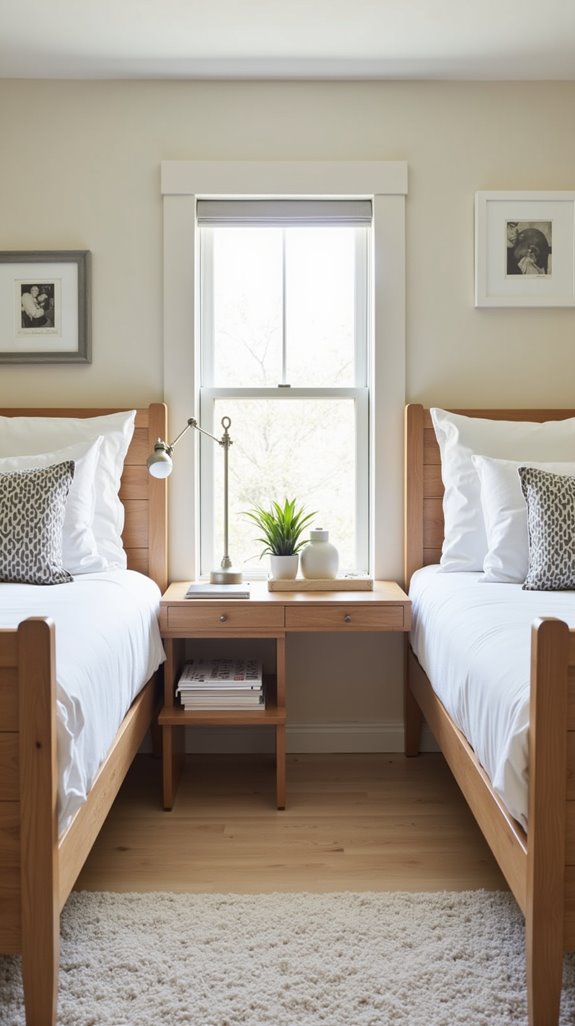 space saving twin beds desks