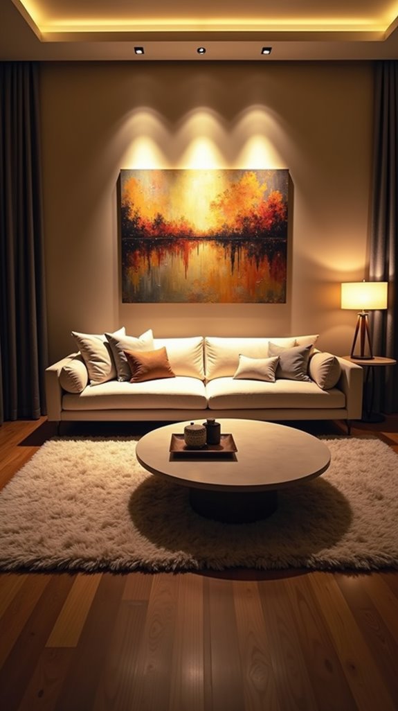 spotlights enhance artwork ambiance