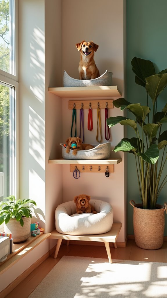 stylish and functional dog shelves