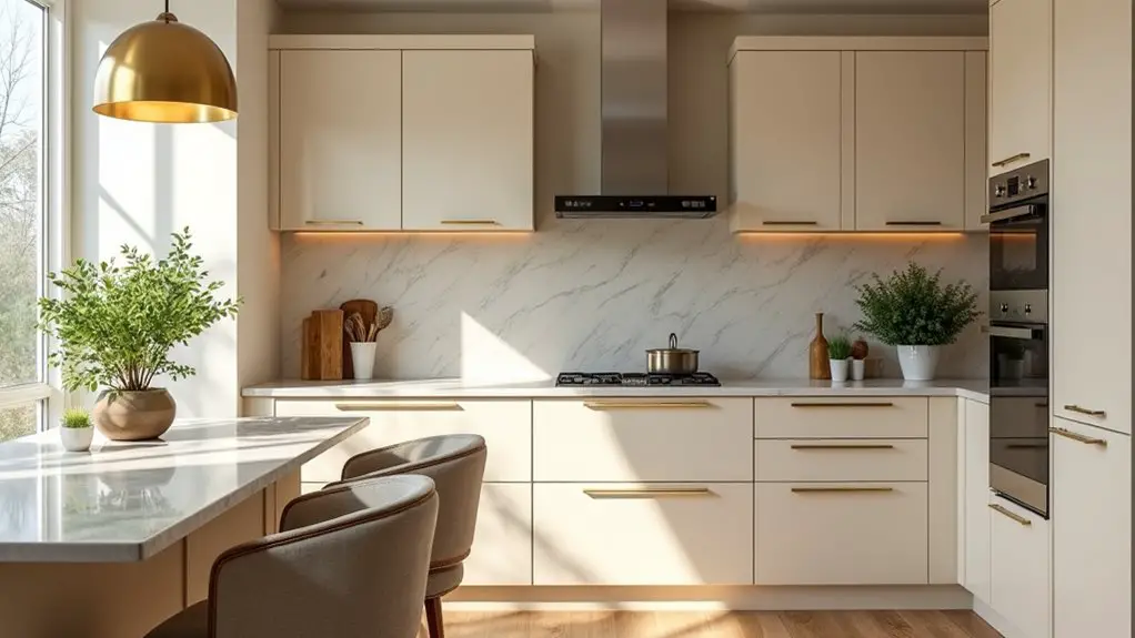 stylish cream kitchen cabinets