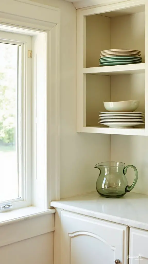 stylish dishware open shelving