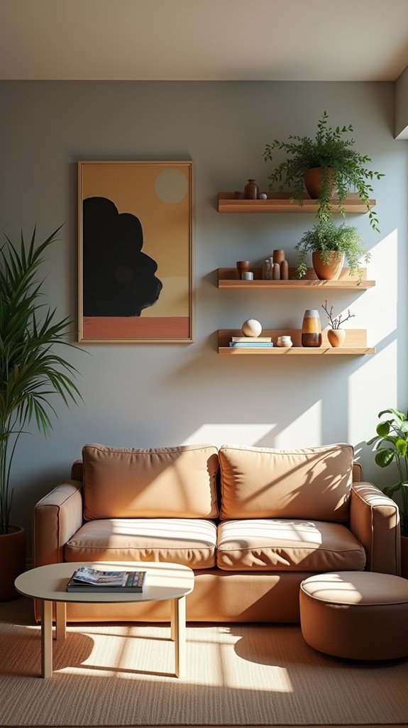 stylish floating shelf display