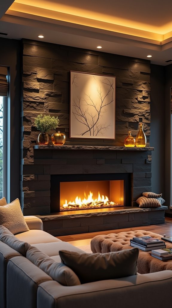 stylish focal point fireplace
