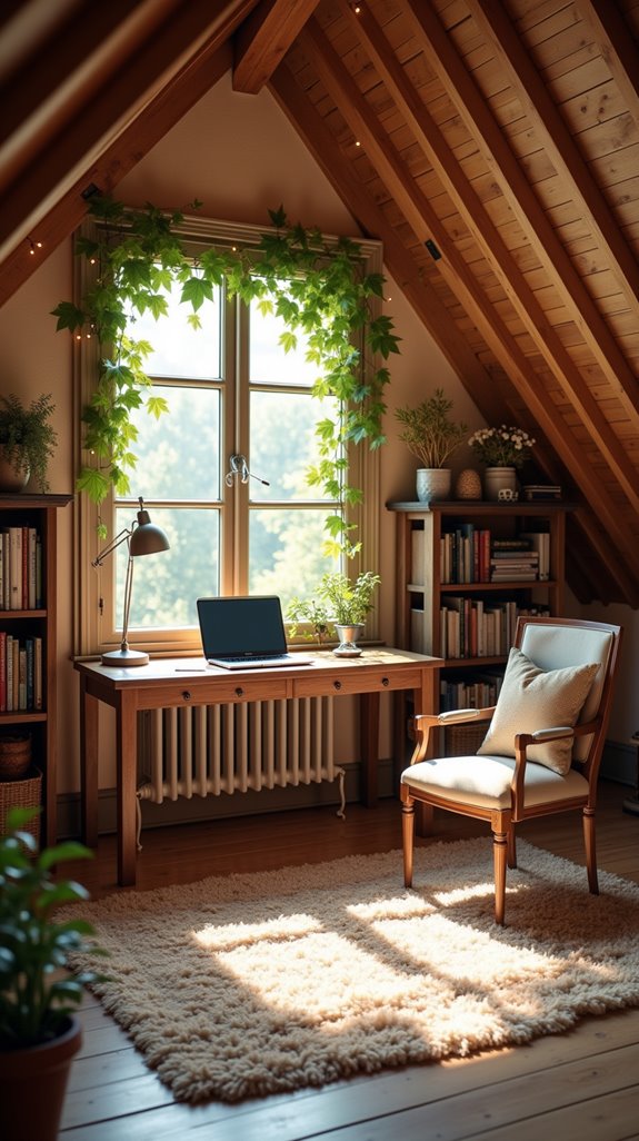 stylish functional attic study