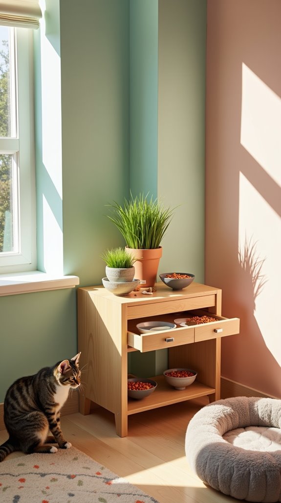 stylish integrated feeding stations