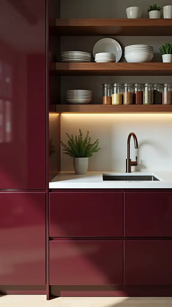 stylish open shelving display