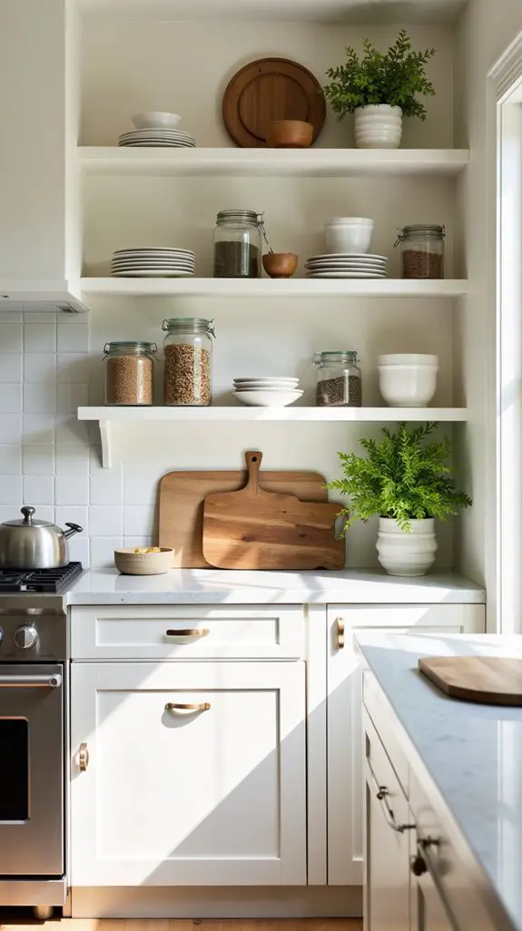 stylish organized open shelving