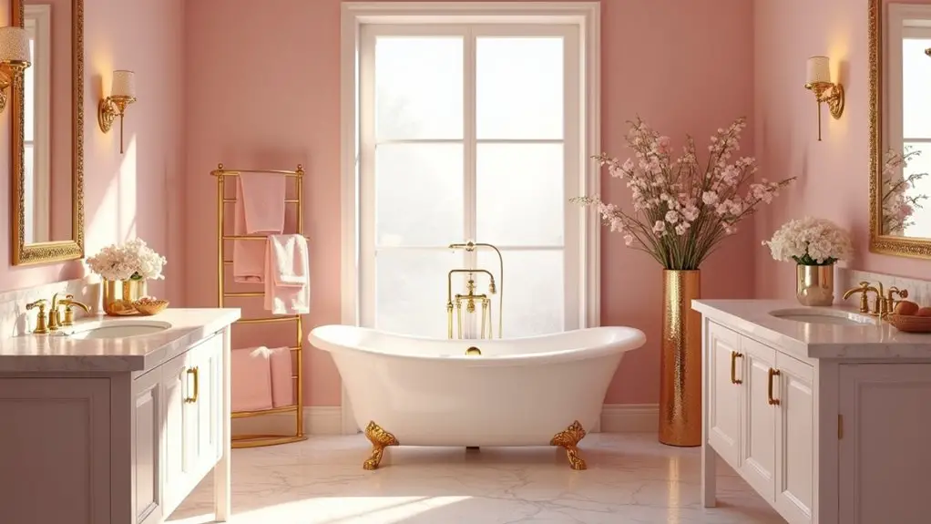 stylish pink and gold decor