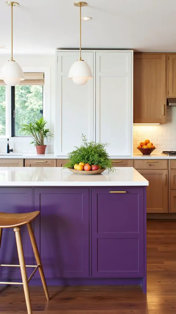 stylish plum kitchen island