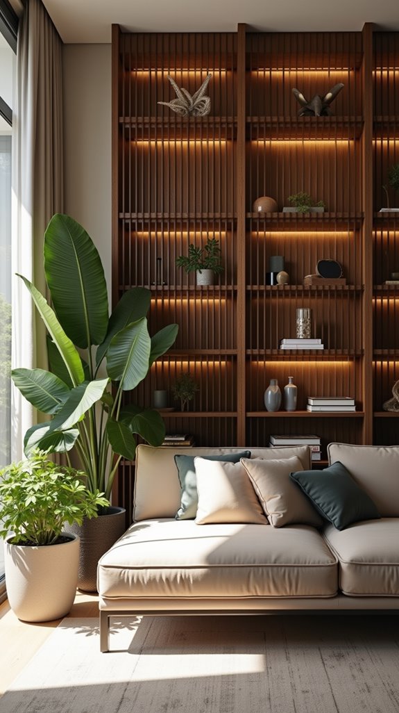 stylish space dividing shelves