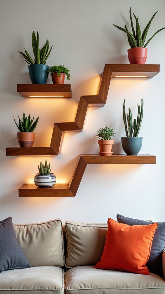 stylish space enhancing floating shelves