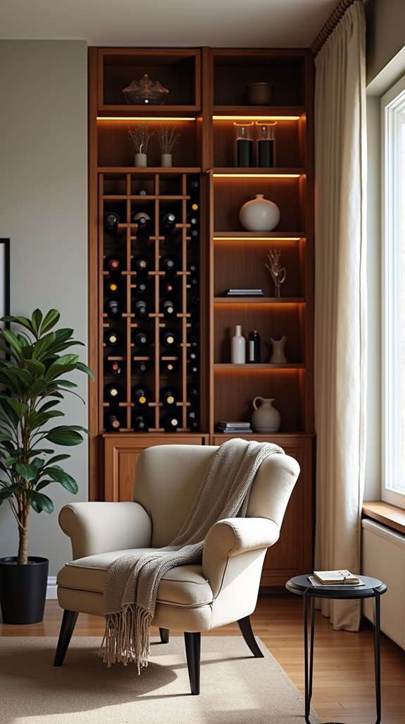 stylish wine rack organization