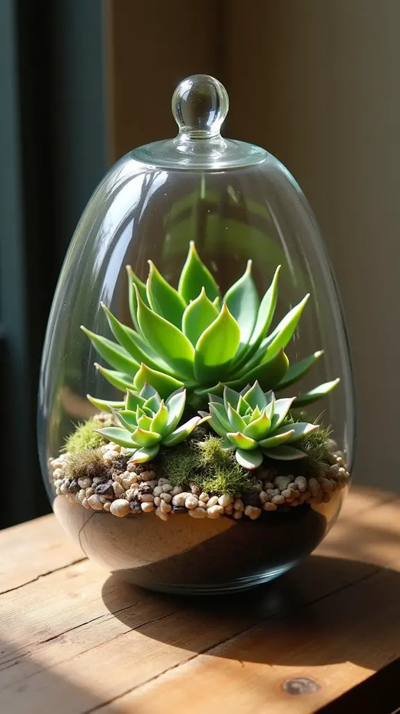 succulent glass terrarium creation