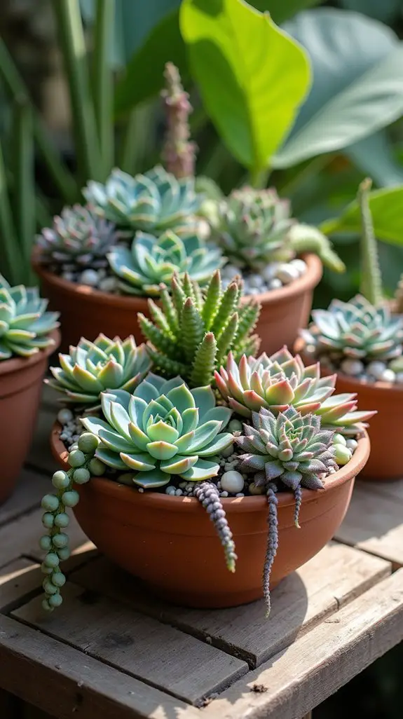succulent inspired dining centerpieces