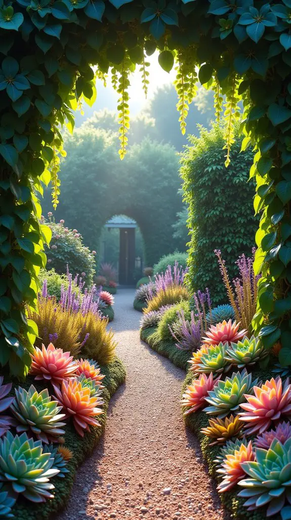 succulent pathways enhance aesthetics