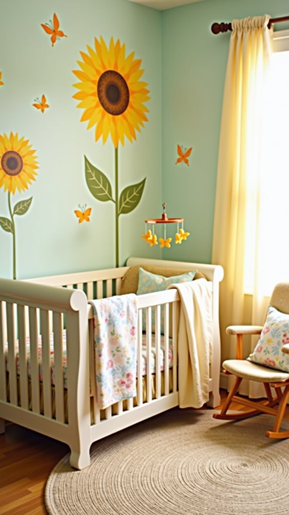 sunflower themed nursery decor