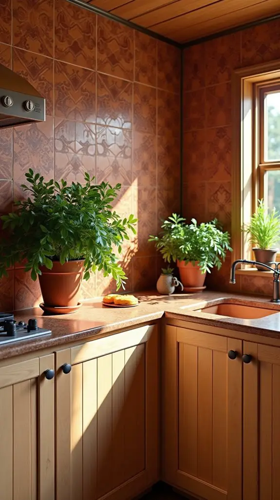 terracotta backsplash kitchen elegance