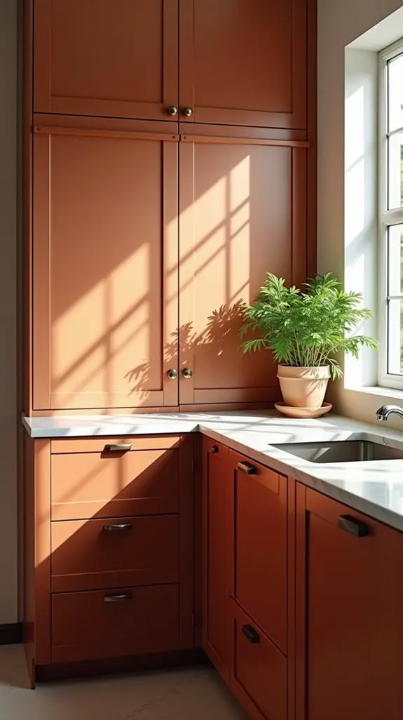 terracotta cabinets inviting charm
