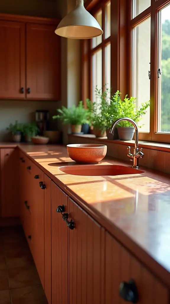 terracotta countertops add warmth