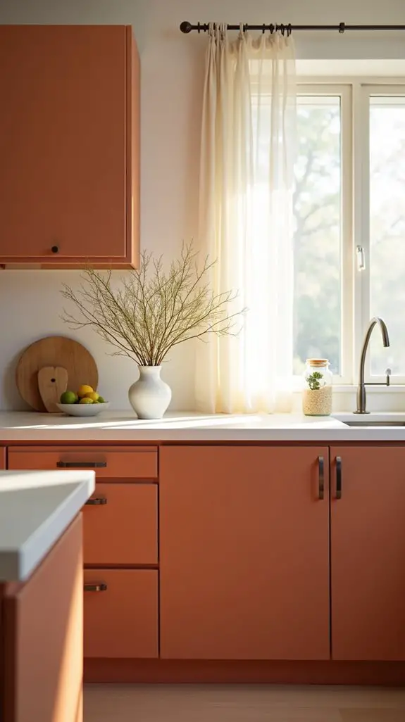terracotta enhances airy kitchens