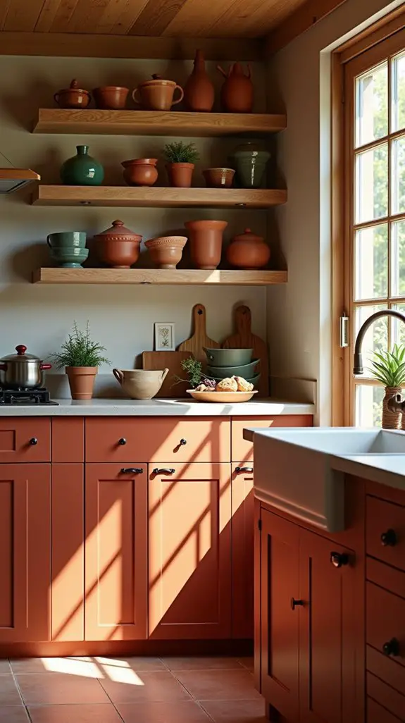 terracotta open shelving ideas