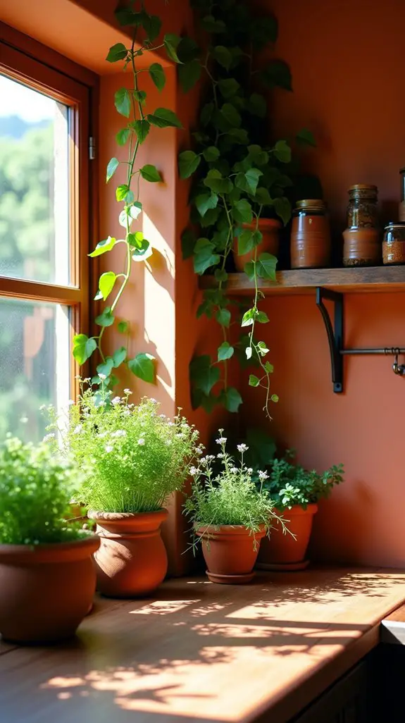 terracotta planters enhance kitchens