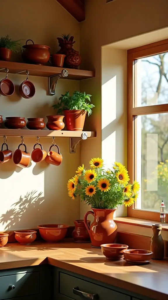 terracotta pottery kitchen accents