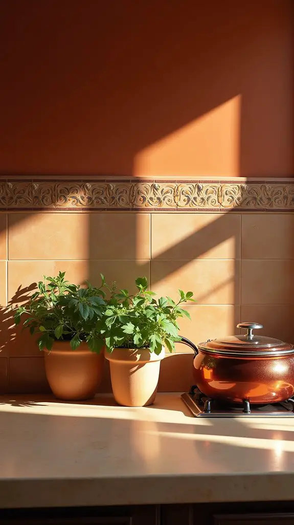 terracotta toned kitchen backsplashes
