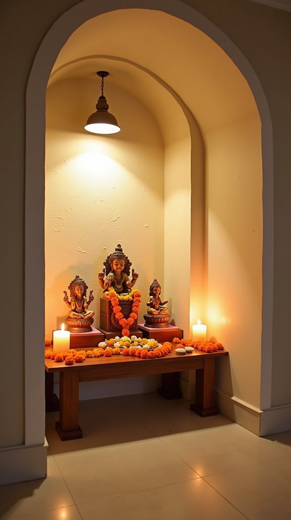 textured gradient pooja room