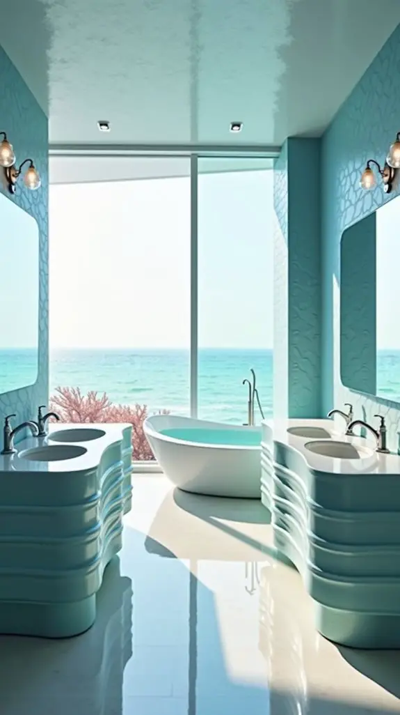 tidal wave inspired bathroom vanities