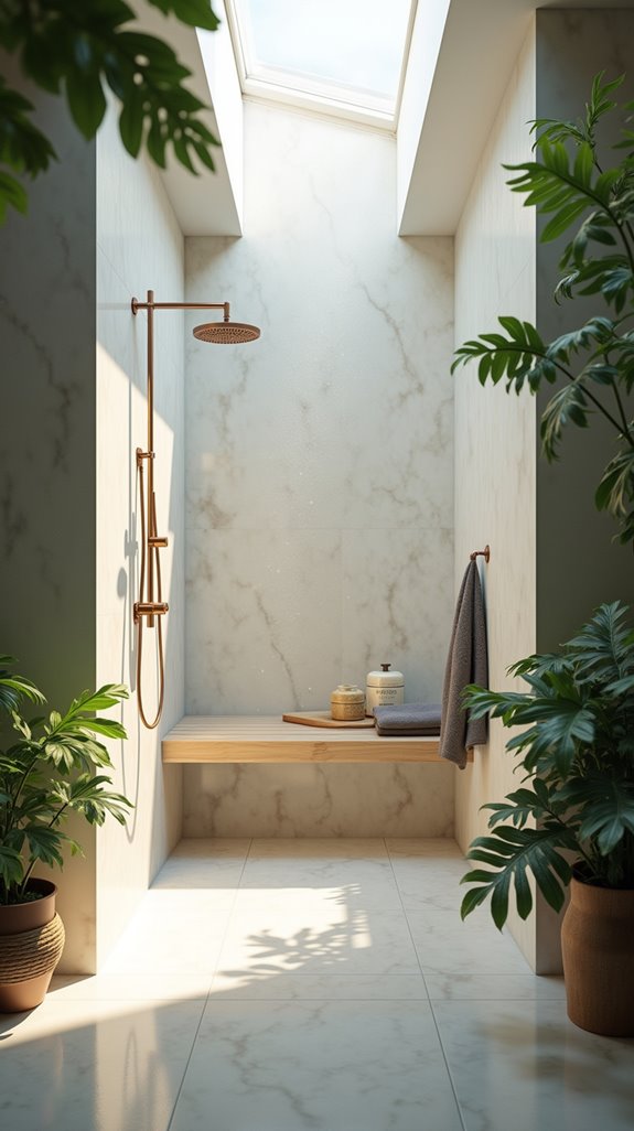 transform shower with skylight