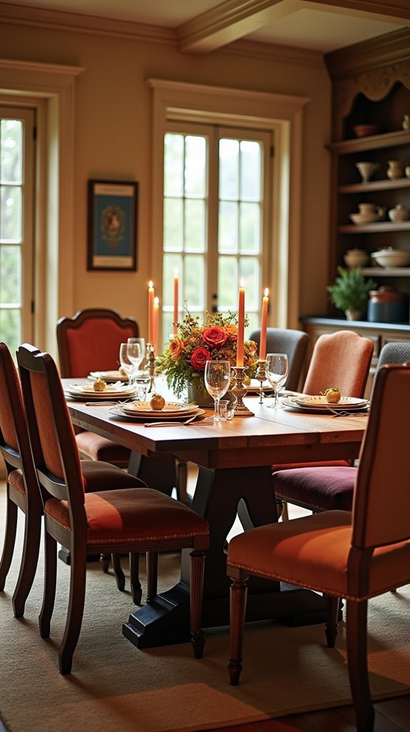 unique chairs vibrant dining