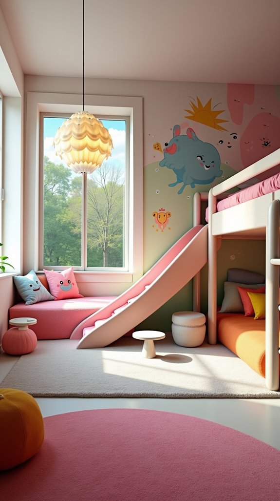 vibrant and playful bedroom