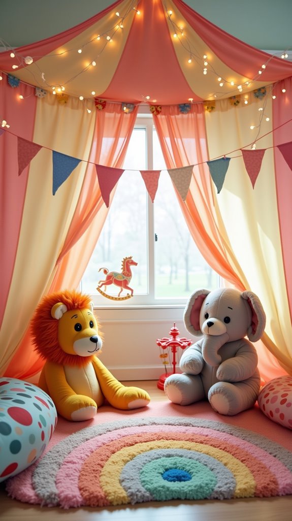 vibrant circus themed playroom d cor