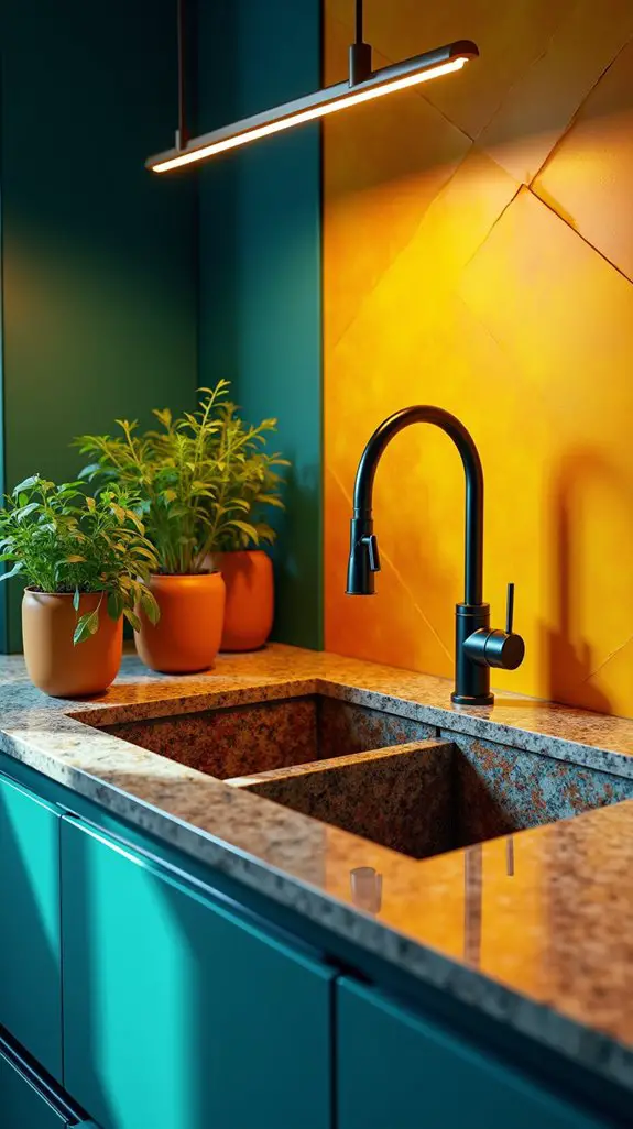 vibrant colored stone sinks