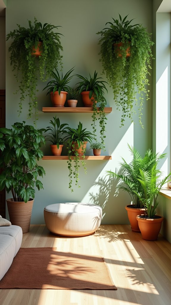 vibrant indoor greenery wall