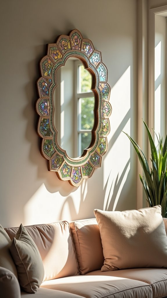 vibrant mosaic mirror designs