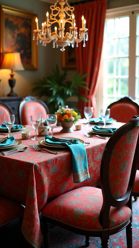 vibrant patterned textile accents