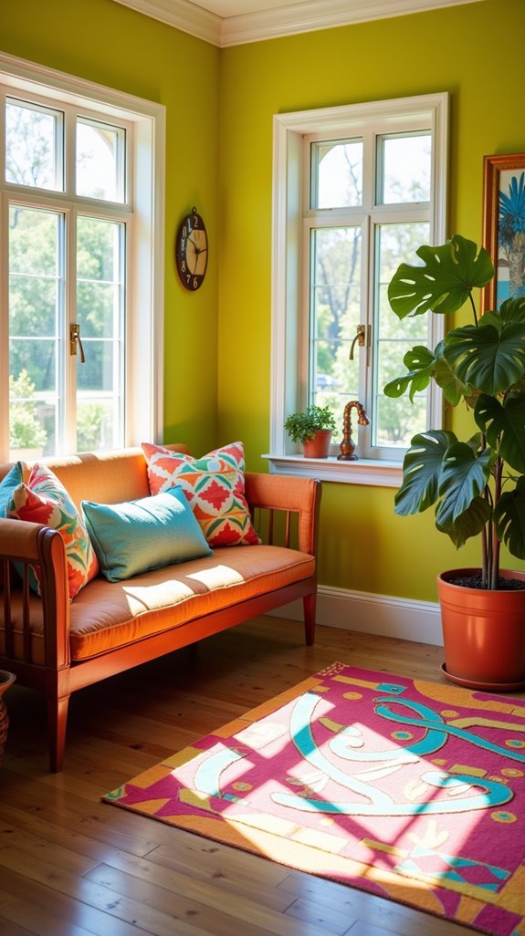 vibrant playful chartreuse accents