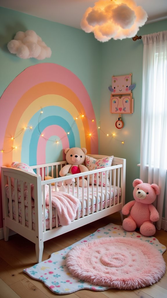 vibrant rainbow nursery decor
