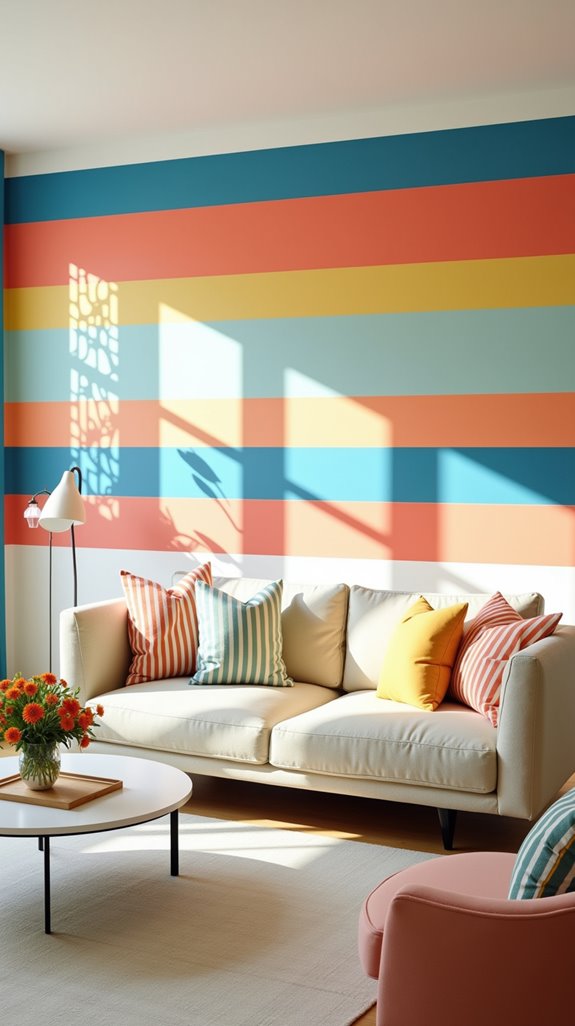 vibrant stripes enhance interiors