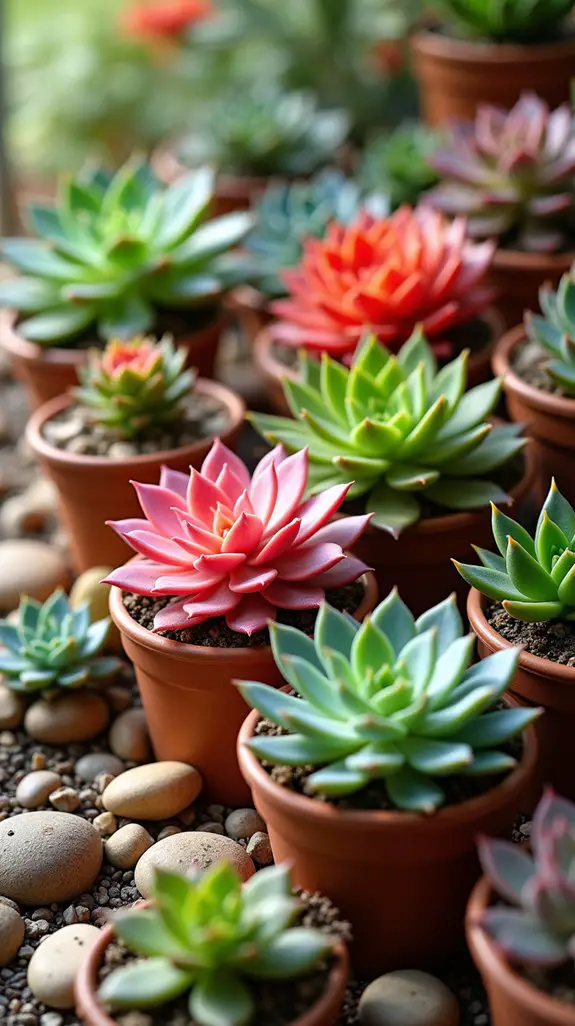 vibrant succulent color arrangements